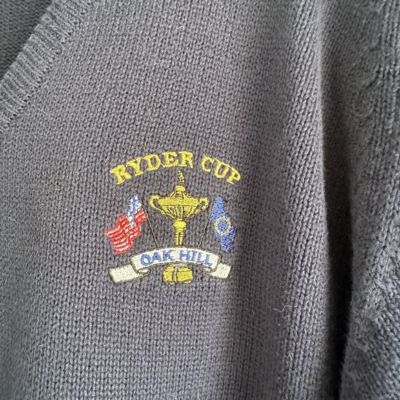 Vintage LA MODE Golf Sweater Mens L Navy Blue PGA Ryder Cup Oak Hill - Picture 5 of 12